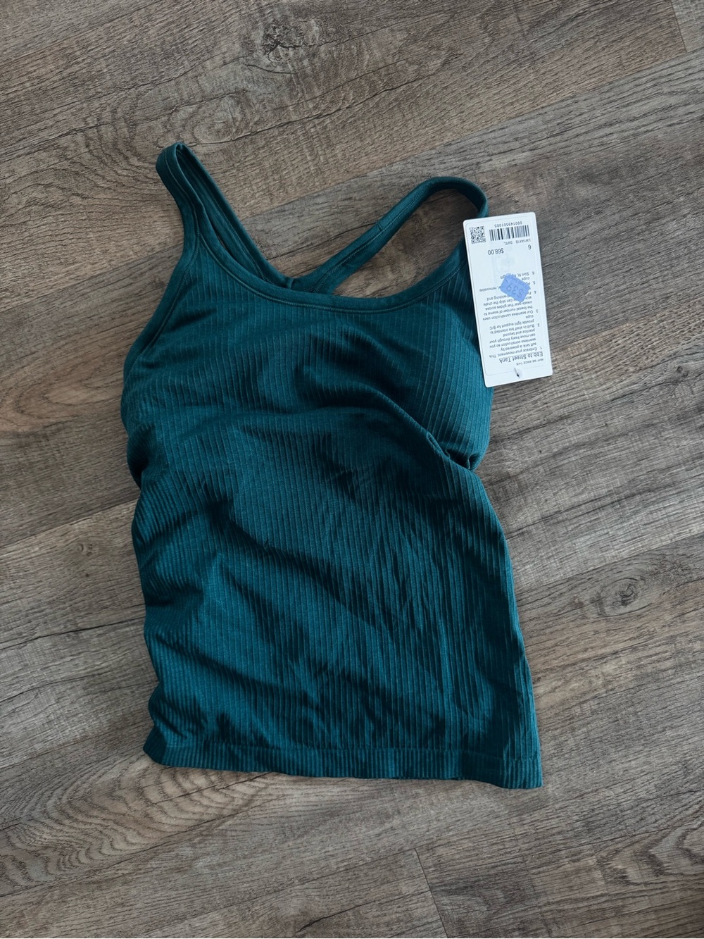 NWT lululemon Ribbed Tank Top in Deep Teal Green Size 6